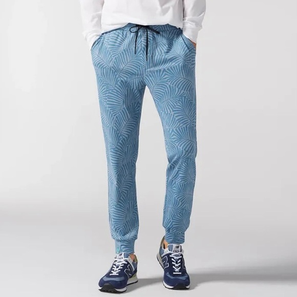 Chubbies Calm Blue Palms Lightweight Jogger Pants Size XL